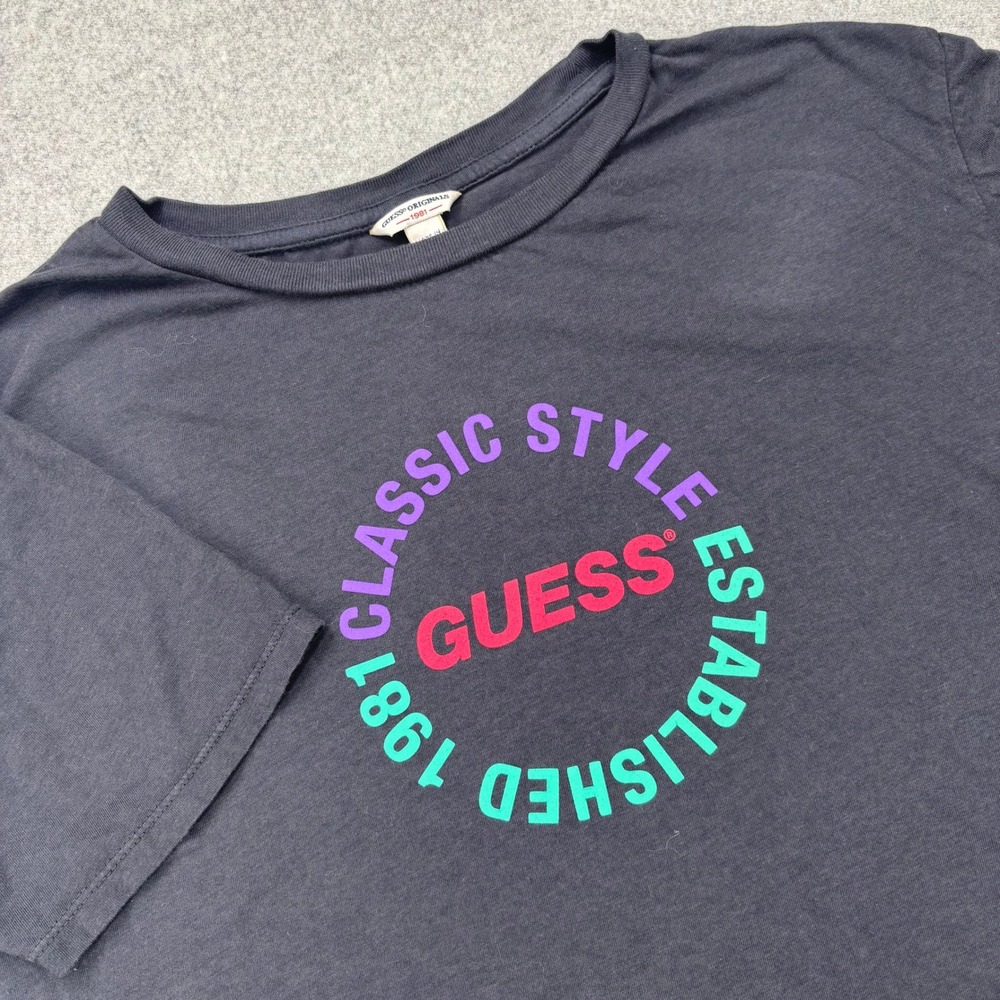 Guess Originals Graphic T-Shirt Classic Style Logo Tee‎ Mens XS